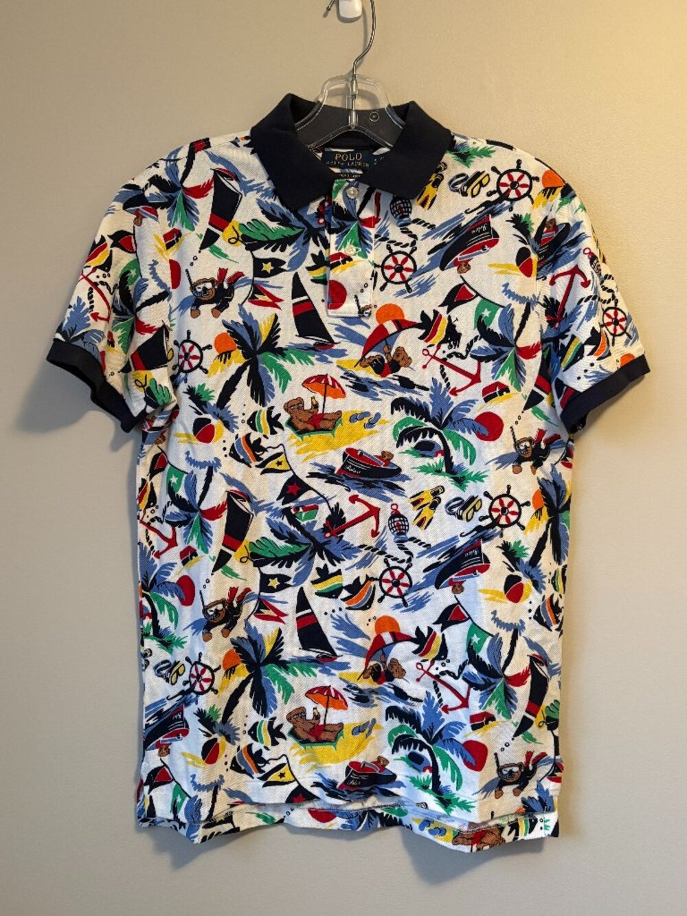 Polo Ralph Lauren "Nautical Beach Party" Polo Bear Shirt Small S